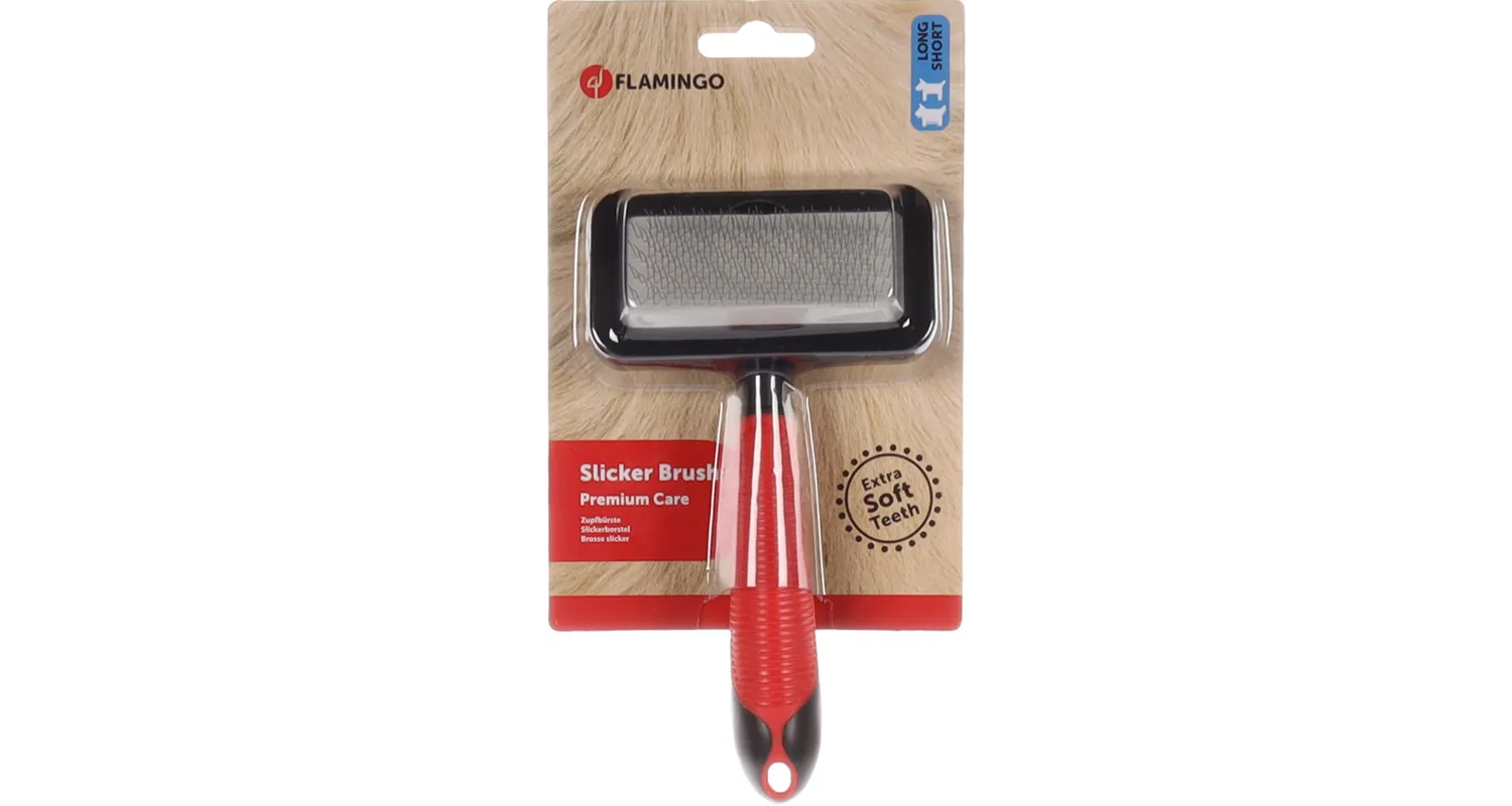 SLICKER BRUSH WITH HANDLE MEDIUM