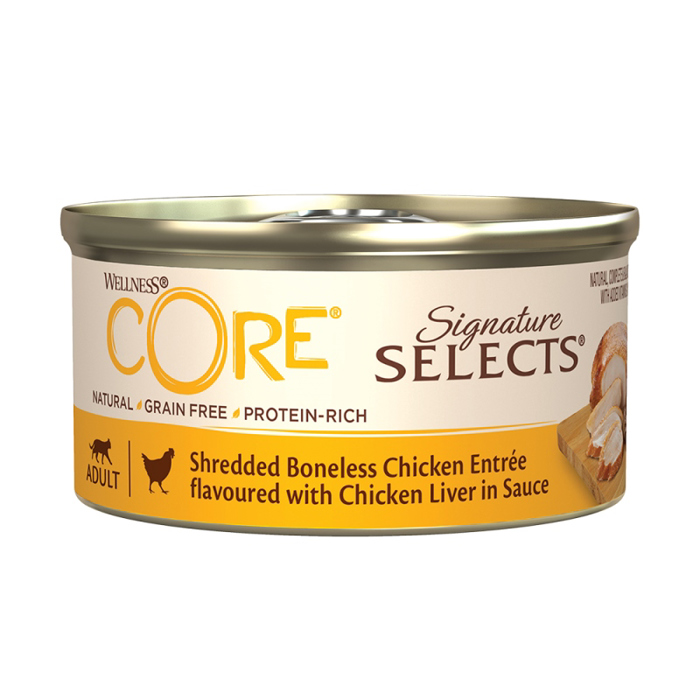 WELLNESS CORE KONSERBA GTAS SHREDDED CHICKEN & CHICKEN LIVER SAUCE 79g