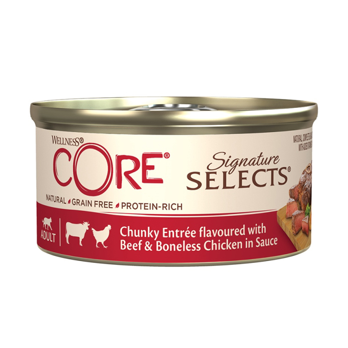 WELLNESS CORE KONSERBA GTAS CHUNKY BEEF &CHICKEN SAUCE 79gr