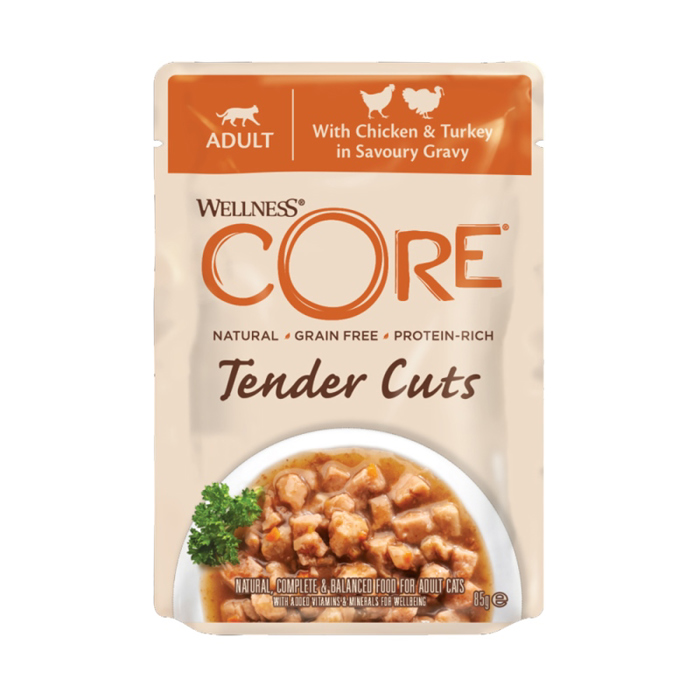 WELLNESS CORE FAKELAKI GTAS TENDER FILLETS CHICKEN & TURKEY 85gr