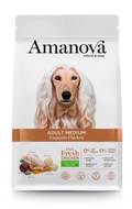 Amanova Adult Medium Exquisite Chicken Low Grain Xira Trofi me Lig Sitira ga Enilikous Skulous Mesaion Fulon me Kotopoulo 12kg	