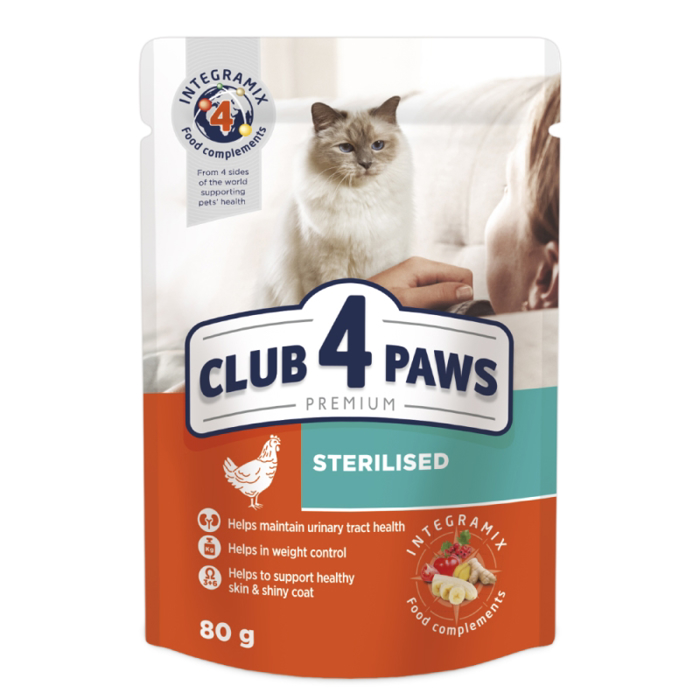 CLUB4PAWS ugi Trofi Gtas Sterilised me Kotopoulo se zele 80gr