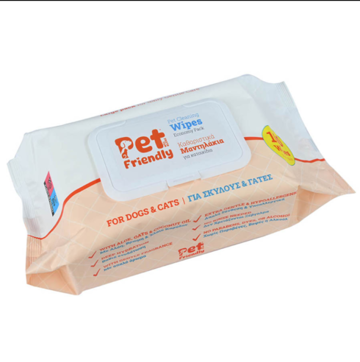 Pet Friendly Υγρά Μαντηλάκια Καθαρισμού για Σκύλους & Γάτες 100 wipes
