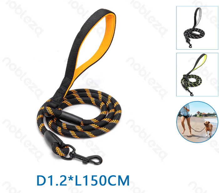 Nobleza Reflective Ανθεκτικός Οδηγός Σκύλου 150cm x 1.2cm με Μαλακή Λαβή Nobleza Reflective Anthektikos Odigs Skulou 150cm x 1.2cm me Malaki Labi