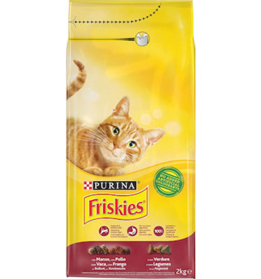 Purina Friskies Ξηρά Τροφή για Ενήλικες Γάτες με Βοδινό Κοτόπουλο Λαχανικά 2kg