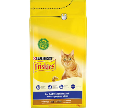 FRISKIES CAT ΞΗΡΑ ΤΡΟΦΗ ΓΑΤΑΣ STERILISED TURKEY 1.5KG