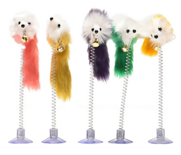 Flamingo Παιχνίδι Γάτας Ποντίκι σε Ελατήριο με Κουδούνι 18cm