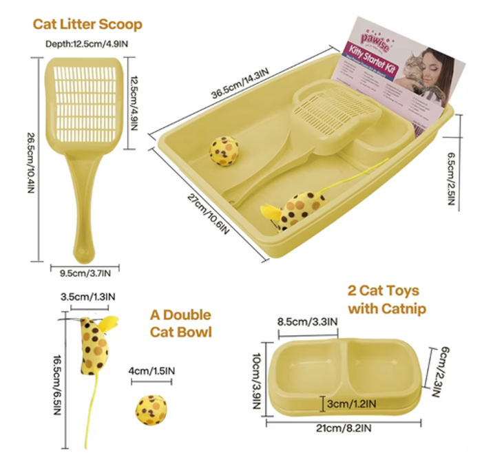Plastiki Toualeta Gtas Set me Axesouar - Pawise Kitten Starter Kit 