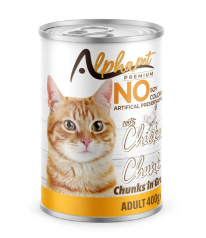 Alphapet Premium Adult Konserba Gtas me Kotopoulo se Kommatakia 400g