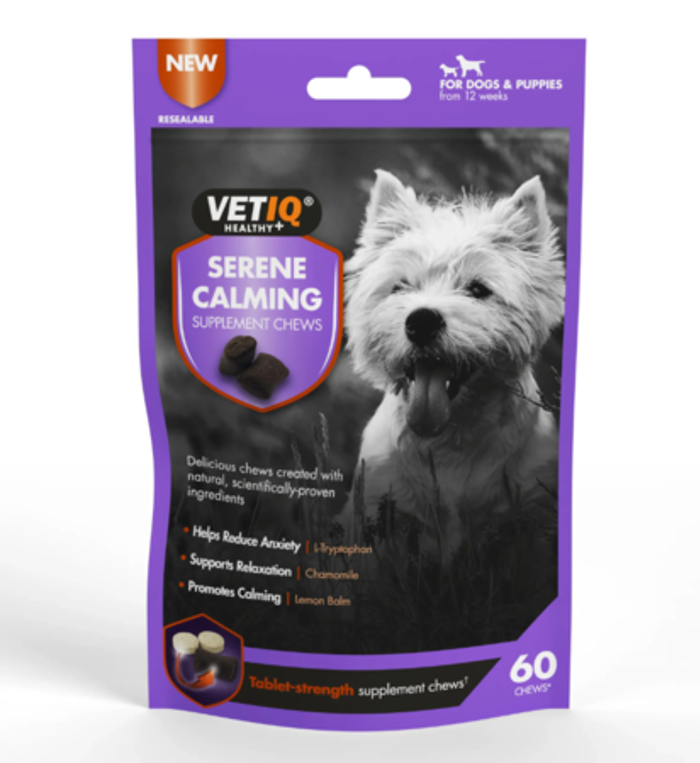 VetIQ Serene Calming Soft Chews 60tmx Kathimerini upostirixi kata tou Anxous ga Skulous