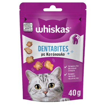 Whiskas Dentabites Λιχουδιές Γάτας για τα Δόντια με Κοτόπουλο 50gr