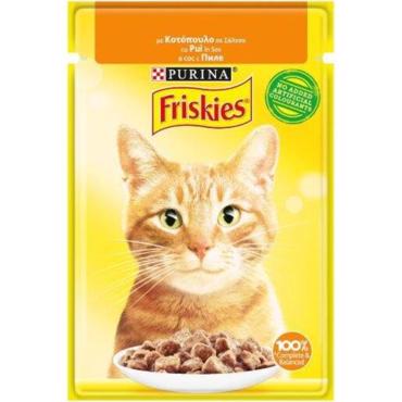 Friskies Φακελάκι για ενήλικες γάτες με Κοτόπουλο σε σάλτσα 85g 