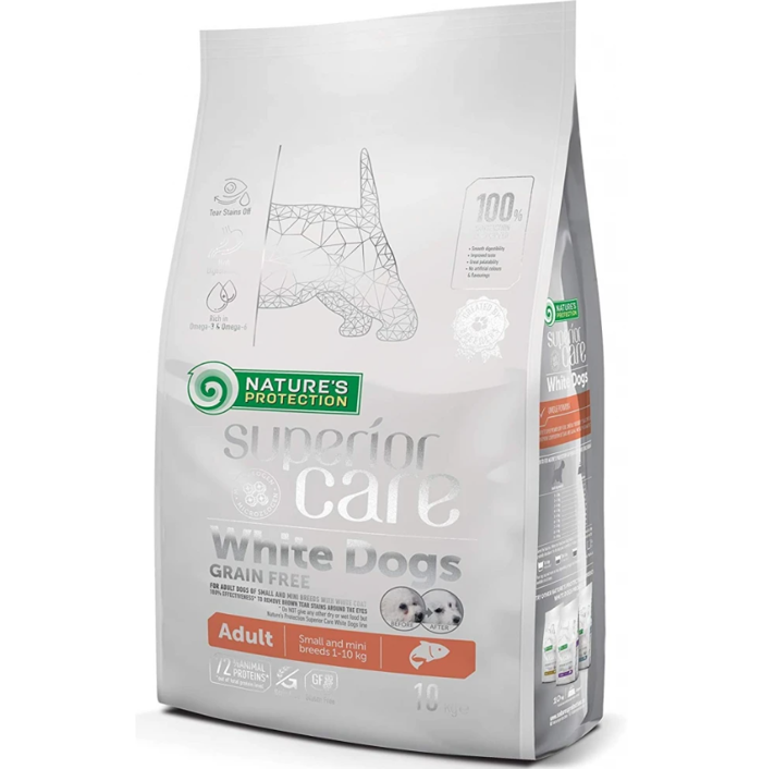 Nature's Protection Xira Trofi Skulou Grain Free Superior Care White Dog Small & Mini Adult Salmon 1,5kg