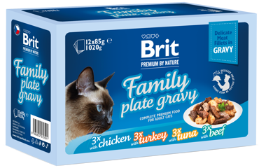 Brit Premium® Cat Gravy Pouches Family 12x85gr
