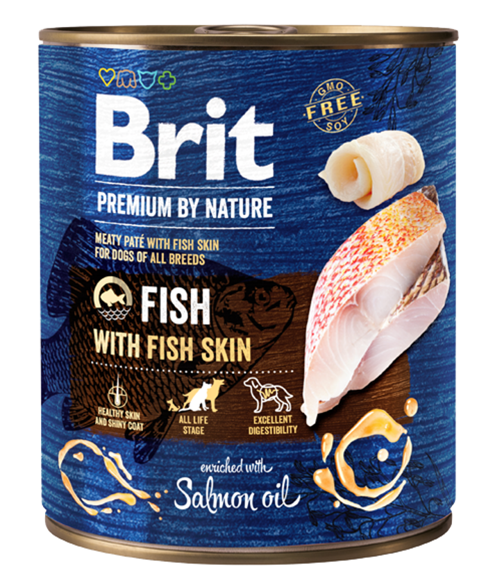 Brit Premium By Nature® Dog Cans Fish with Fish Skin 800gr