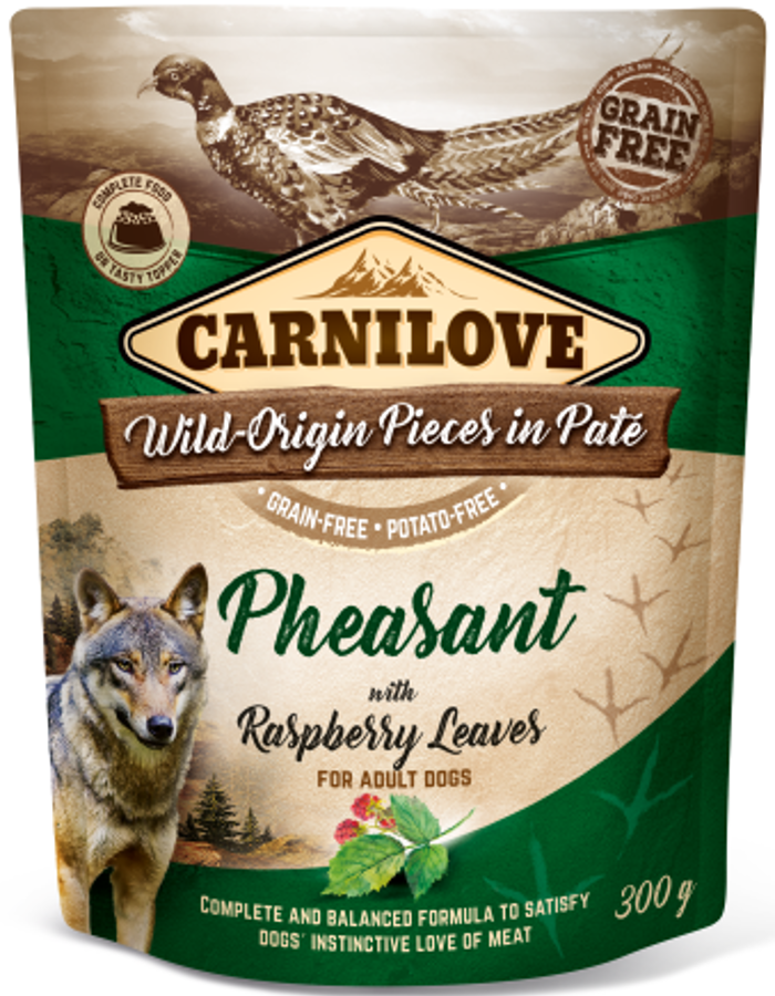 Carnilove® Dog Pouches Pheasant with Raspberry Leaves 300gr