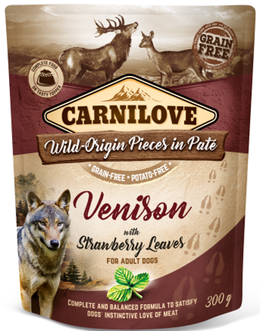 Carnilove® Dog Pouches Venison with Strawberries 300gr