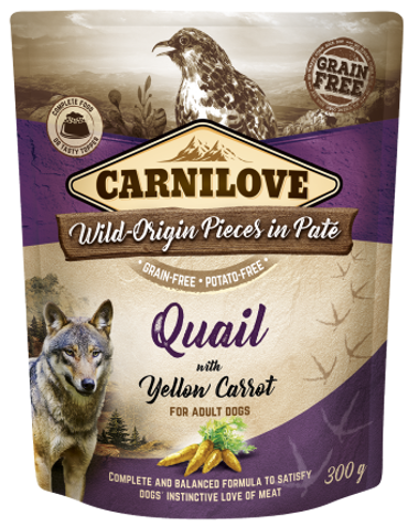 Carnilove® Dog Pouches Quail with Yellow Carrot 300gr