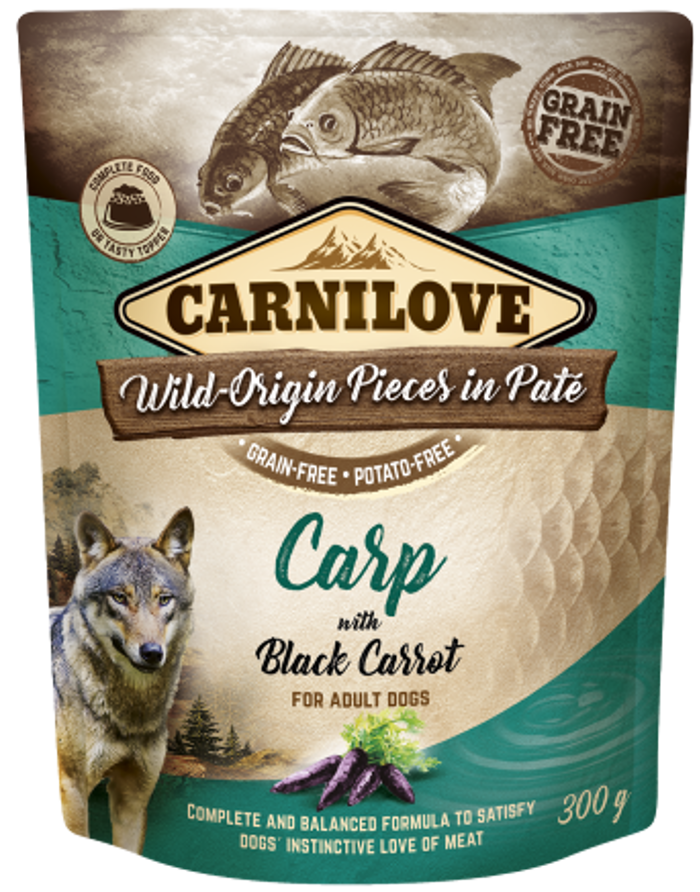 Carnilove® Dog Pouches Carp with Black Carrot 300gr