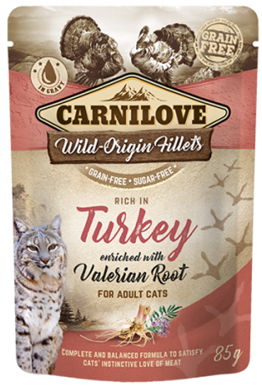 Carnilove® Cat Pouches Turkey enriched with Valerian Root 85gr