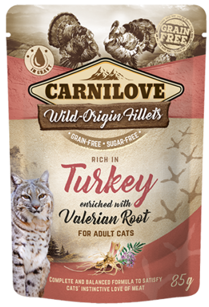 Carnilove® Cat Pouches Turkey enriched with Valerian Root 85gr