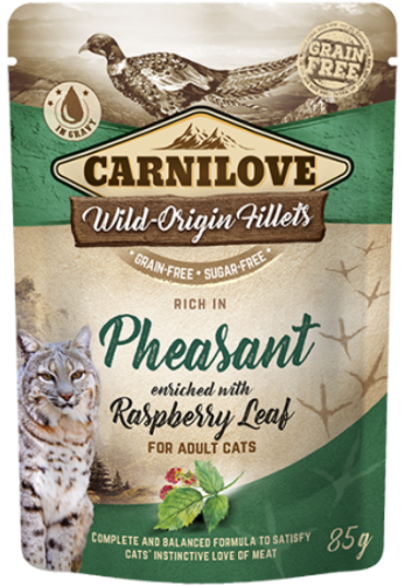 Carnilove® Cat Pouches Pheasant enriched with Raspberry Leaf 85gr