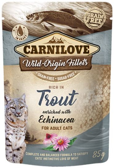 Carnilove® Cat Pouches Trout enriched with Echinacea 85gr