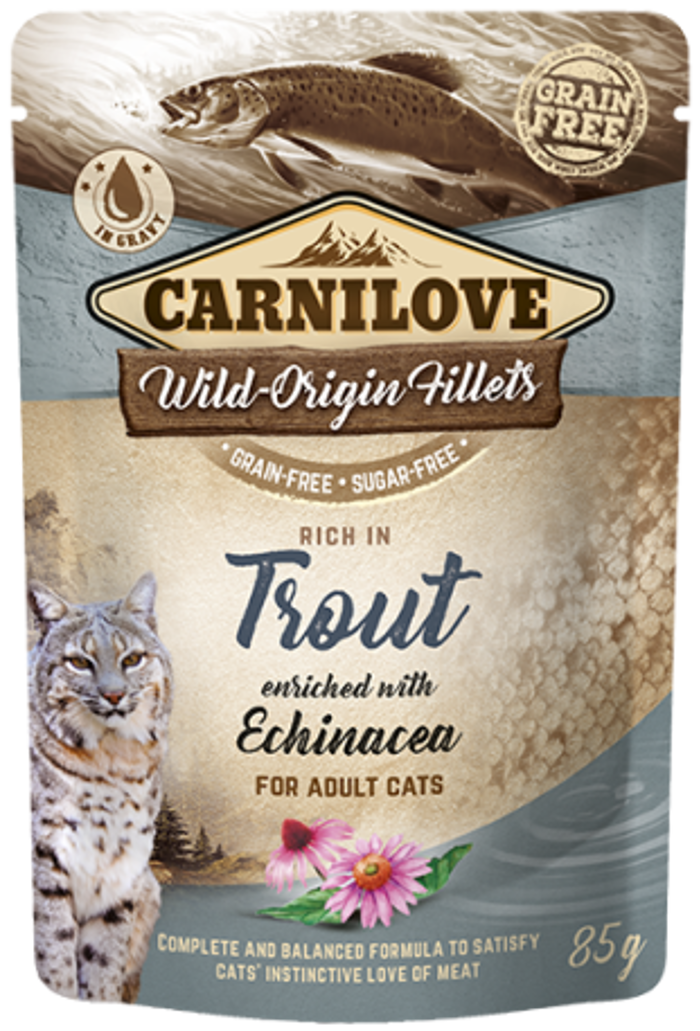Carnilove® Cat Pouches Trout enriched with Echinacea 85gr