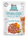 Brit Care® Cat Pouches Fillets In Gravy Rabbit for Sterilised 85gr