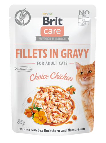 Brit Care® Cat Pouches Fillets In Gravy Chicken 85gr