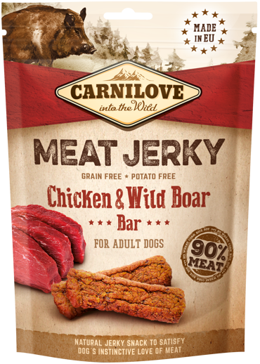 Carnilove® Dog Snack Meat Jerky Chicken & Wild Boar Bar 100gr
