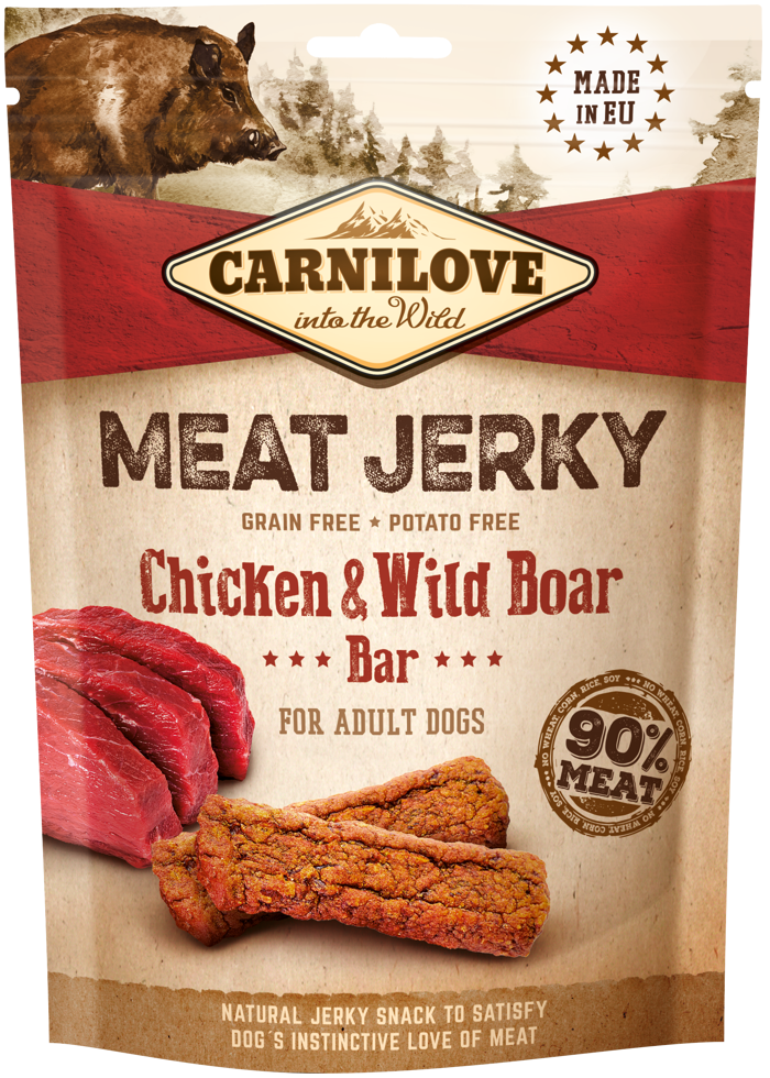 Carnilove® Dog Snack Meat Jerky Chicken & Wild Boar Bar 100gr