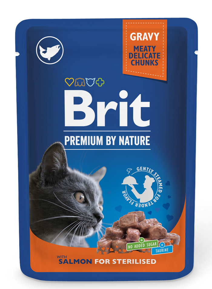 Brit Premium By Nature® Cat Pouches Salmon Sterilised 100gr