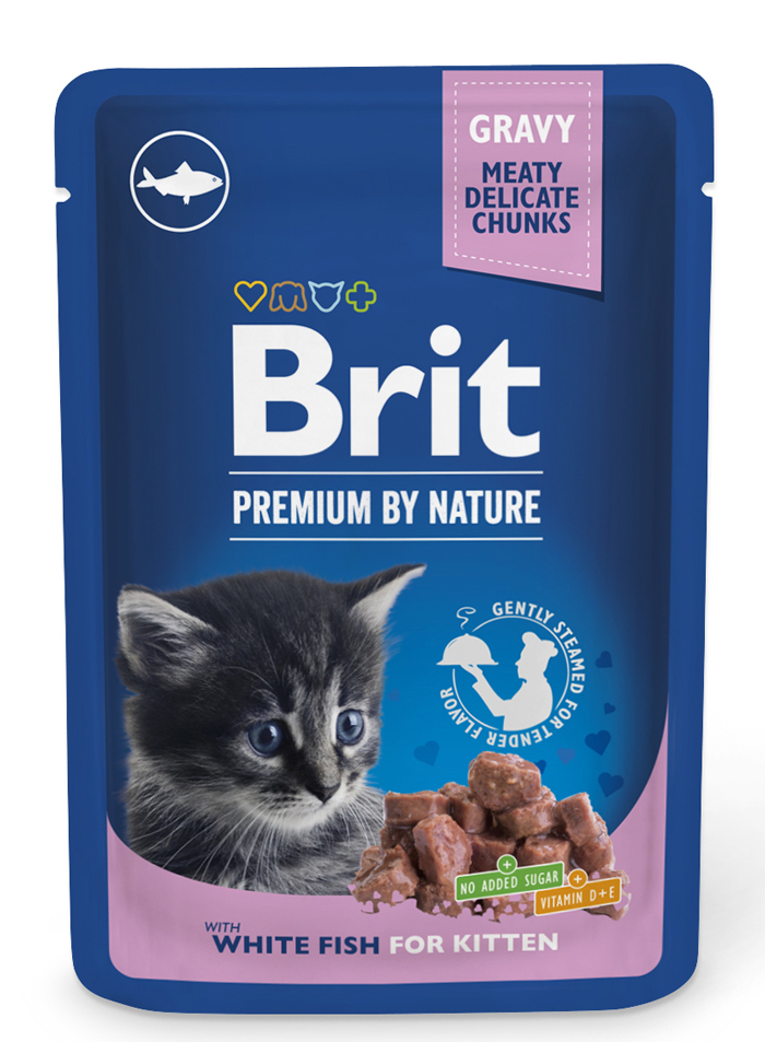Brit Premium By Nature® Kitten Pouches White Fish 100gr