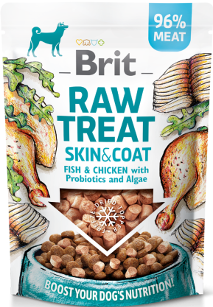 Brit Raw Treat® Skin & Coat Fish & Chicken with Probiotics & Algae 40gr