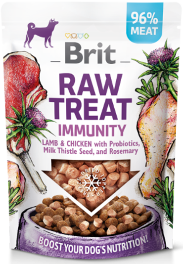 Brit Raw Treat® Immunity Lamb & Chicken with Pobiotics. Milk Thistle Seed & Rosemary 40gr
