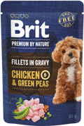 Brit Premium By Nature® Dog Pouches Fillets in Gravy Chicken & Green Peas 85gr