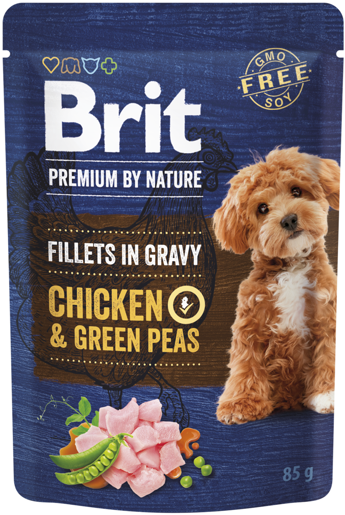 Brit Premium By Nature® Dog Pouches Fillets in Gravy Chicken & Green Peas 85gr