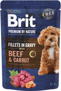 Brit Premium By Nature® Dog Pouches Fillets in Gravy Beef & Carrot 85gr