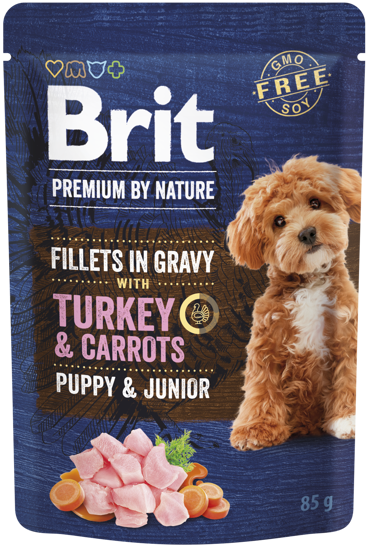 Brit Premium By Nature® Puppy Pouches Fillets in Gravy Turkey & Carrots 85gr