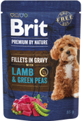 Brit Premium By Nature® Dog Pouches Fillets in Gravy Lamb & Green Peas 85gr