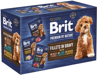 Brit Premium By Nature® Dog Pouches Fillets in Gravy Family Pack 12x85gr