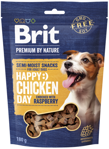 Brit Premium By Nature® Dog Semi-Moist Snacks Happy Chicken with Rasberry 180gr