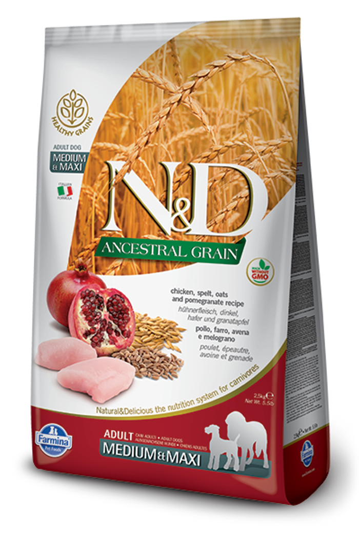 N&D ANCESTRAL CHICKEN&POMEGR ADULT MED/MAX 12KG XIRA TROFI SKuLOu