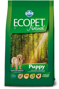 ECOPET NATURAL PUPPY MEDIUM SKuLOu ME KOTOPOuLO 2.5KG XIRA TROFI SKuLOu