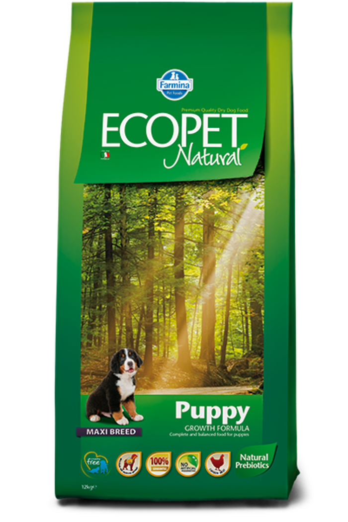 ECOPET NATURAL PUPPY MAXI 12KG XIRA TROFI SKuLOu