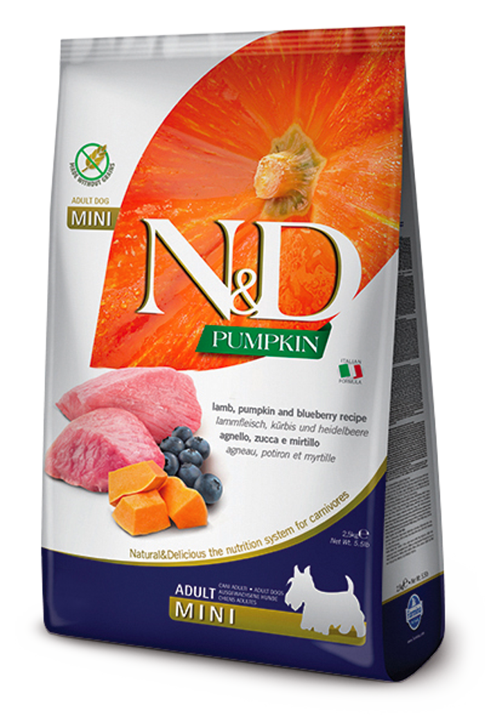 N&D PUMPKIN LAMB&BLUEBERRY ADULT MINI 800GR XIRA TROFI SKuLOu
