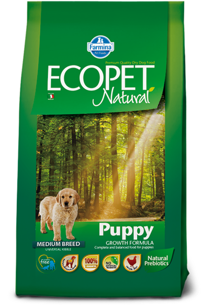 ECOPET NATURAL PUPPY MEDIUM 12KG XIRA TROFI SKuLOu