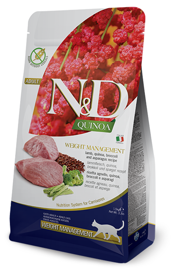 Farmina N&D Grain Free Quinoa Weight Management Xira Trofi Xoris Sitira me Arni ga uperbares Gtes 300gr