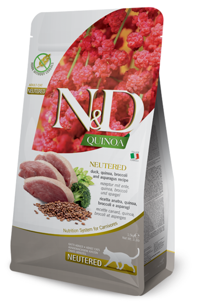 Farmina N&D Grain Free Quinoa Neutered Xira Trofi Xoris Sitira ga Steiromenes Gtes me Papia  1.5Kg